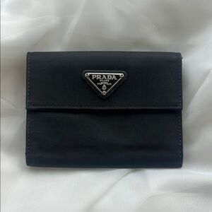 Prada Black Triangular Logo Wallet